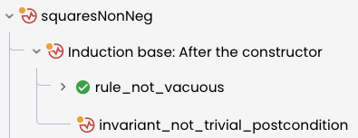 Screenshot of trivial invariant subrule